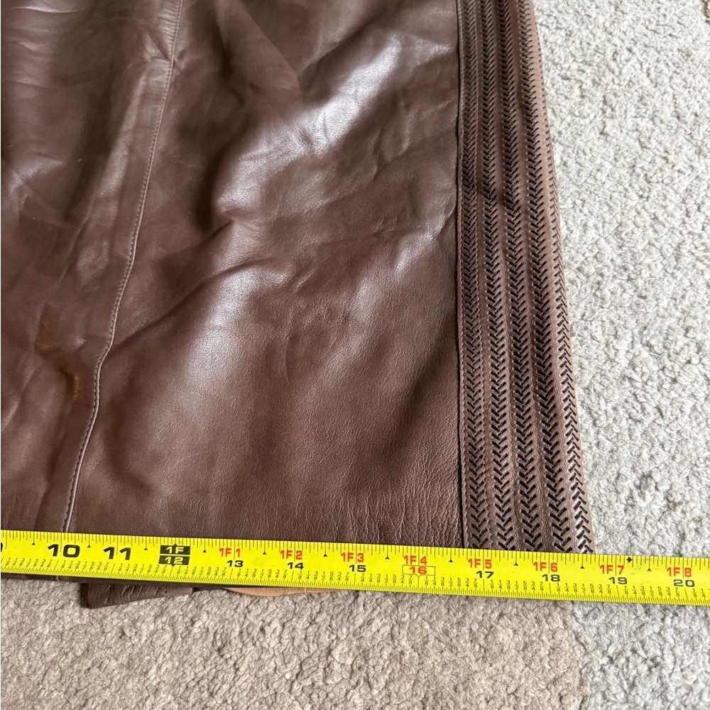 Donna Karan Lambskin Brown Skirt- Size 8 - Picture 5 of 14